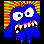 A funny blue monster. #18
