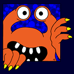 An orange tube eyed funny monster. #8